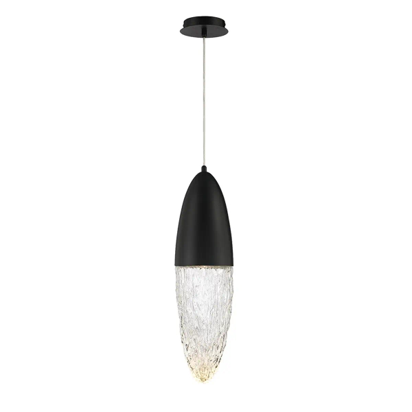 Salonowa lampa wisząca Ecrou QN-ECROU-1P-BK LED 10W 3000K szklana czarny