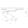Reflektor szynowy 1-fazowy Profile Tinos 10387 Nowodvorski LED 20W 4000K tuba czarny