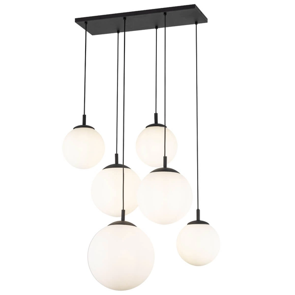 Zwisowa lampa na belce Esme 4793 do salonu balls biała czarna