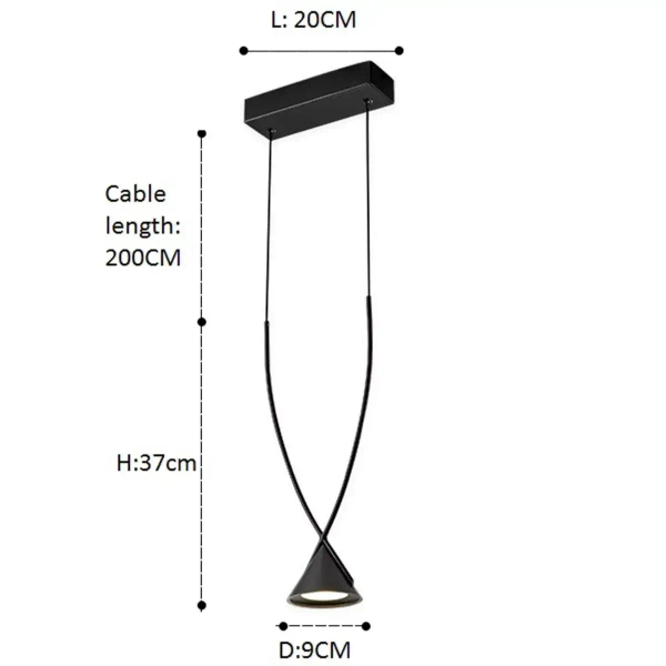 Stożek lampa wisząca Mia ST-1758 Step LED 6W 3000K do salonu czarna