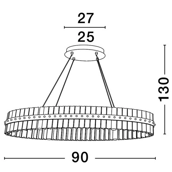 Okrągła lampa zwisająca MAYO LE44227 LED 45W 3500K pierścień złota
