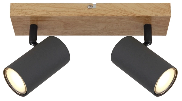 Regulowana lampa nasufitowa Robby 57911-2G grafitowa drewno