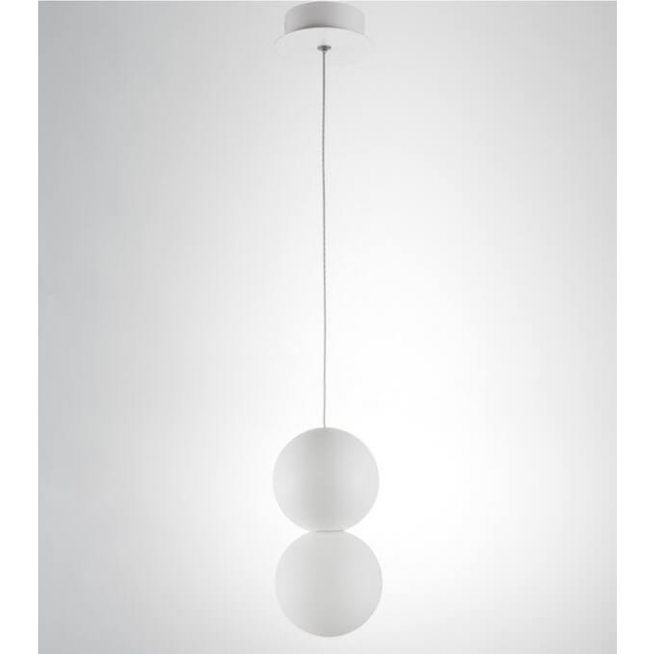 Betonowa lampa wisząca IBAGUE LE42063 nad stół kulista biały