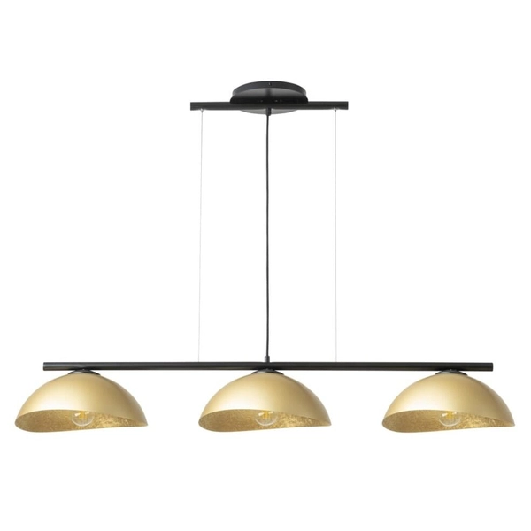 Lampa wisząca kopułowe klosze Solar 40582 Sigma na listwie czarna złota