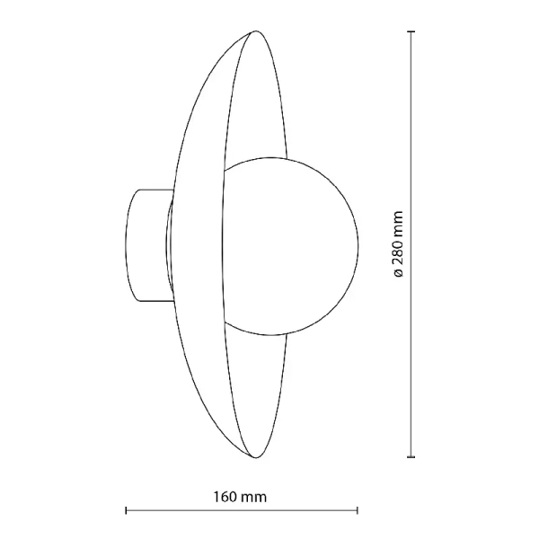 Lampa ścienna do jadalni Slate 10934 mleczna kula tarcza czarny
