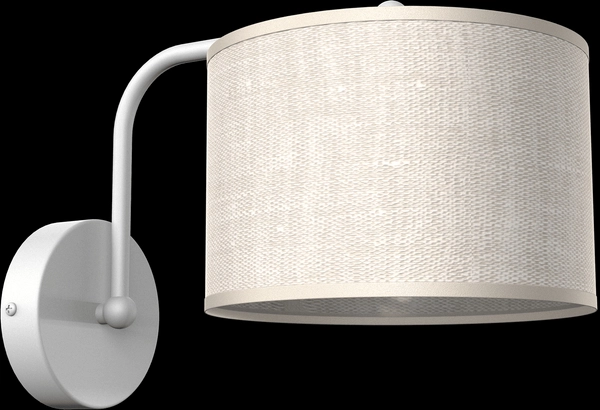 Abażurowy kinkiet pokojowy Lino MLP7493 okrągła lampa biała