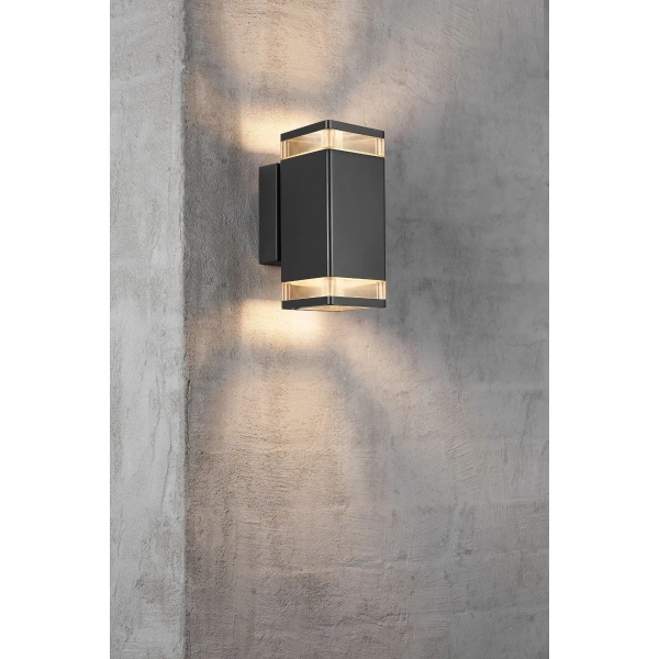 Metalowy kinkiet ścienny Elm 45331003 IP44 ogrodowy czarny