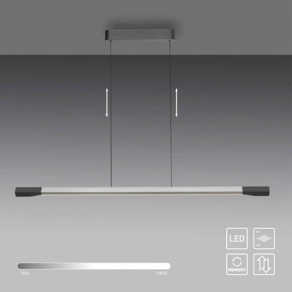 Wisząca lampa listwa HOOP 2732-33 LED 24W 3000K antracyt srebrny
