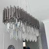 Salonowa lampa wisząca CGPIPORGANCRYSTLONG nad łóżko chrom
