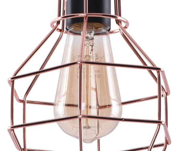 Lampa wisząca Carron miedziana druciana do przedpokoju