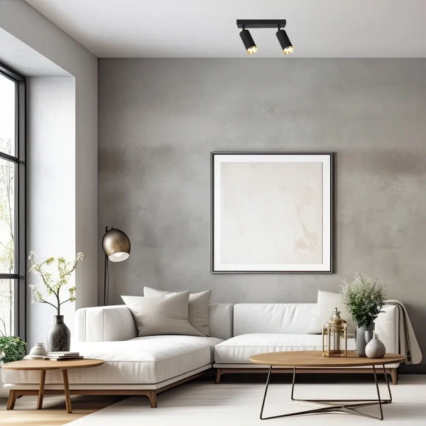 Podwójna lampka sufitowa Mica Spot ML2096 do salonu czarny