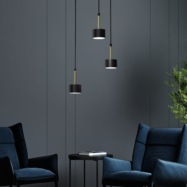 Metalowa lampa wisząca ARENA pokojowy zwis czarna kaskada