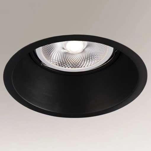 Oczko LAMPA sufitowa KAMI 3327 Shilo okrągła OPRAWA podtynkowa WPUST metalowy czarny