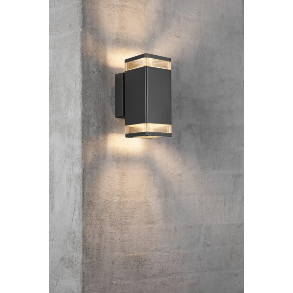 Metalowy kinkiet ścienny Elm 45331003 IP44 ogrodowy czarny