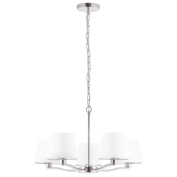 Klasyczny żyrandol Harvey 73022 Endon abażurowy łańcuch biały nikiel