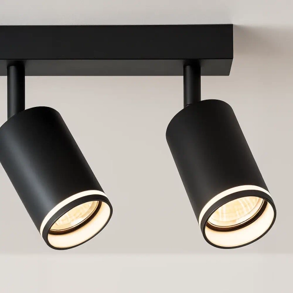 Podwójna sufitowa lampa Pipe Ring Spot ML2069 na listwie czarny