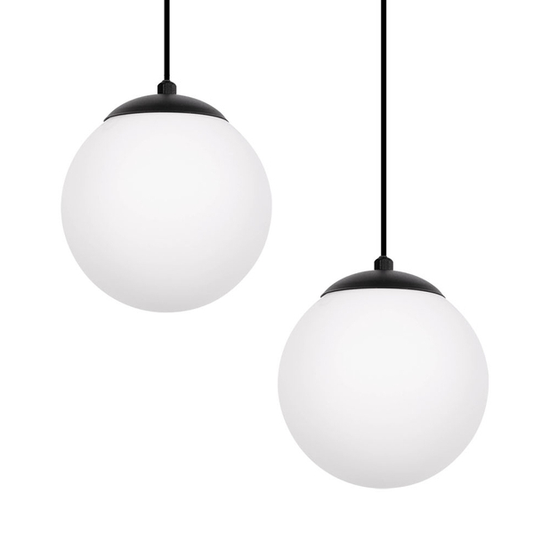 Wisząca lampa sypialniana Albio K-4138 Kaja ze szklany kulami ruchoma czarna