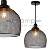 Ażurowa lampa wisząca MESH 43404/28/30 siatka kopuła loft czarna