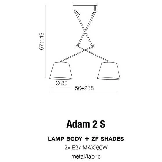 Zwisowa lampa Adam AZ1842+2xAZ2601 Azzardo regulowana do salonu szara