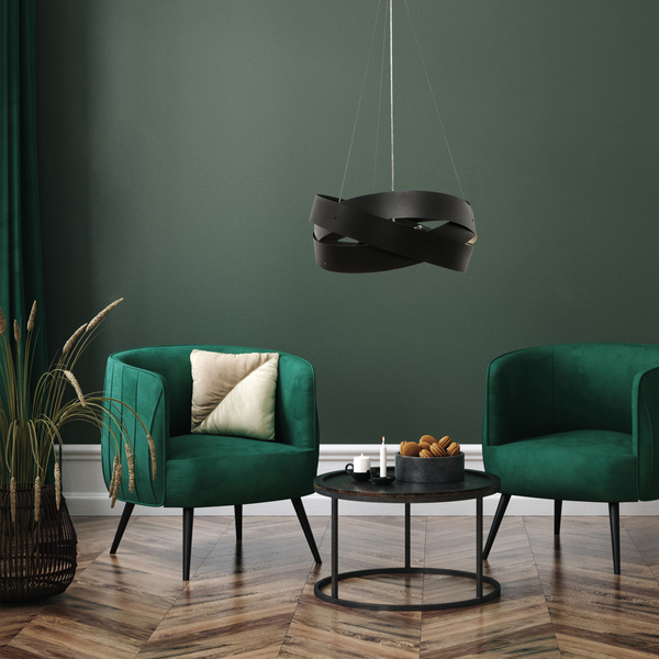 Lampa wisząca do jadalni Tornado 1118 Zumaline nad wyspę czarna OUTLET