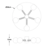 Sufitowa lampa kulista Mida C0583-05C-2GHF Zumaline szklana mosiądz