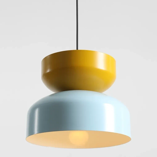 Lampa wisząca do jadalni Tula 1132G29_14_C metalowa niebieska żółta