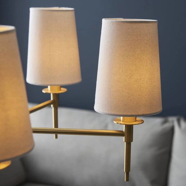 Lampa zwisowa z abażurami L&-199458 Light& metalowa biała złota