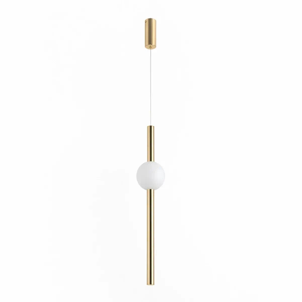 Lampa wisząca art deco O-LINE ST-1689S złoty połysk żelazna LED 5W 3000K sopel do jadalni