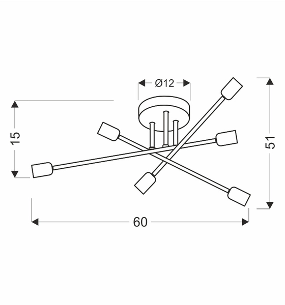 Sufitowa lampa Crespilo 36-01245 Candellux loft sticks czarna złota