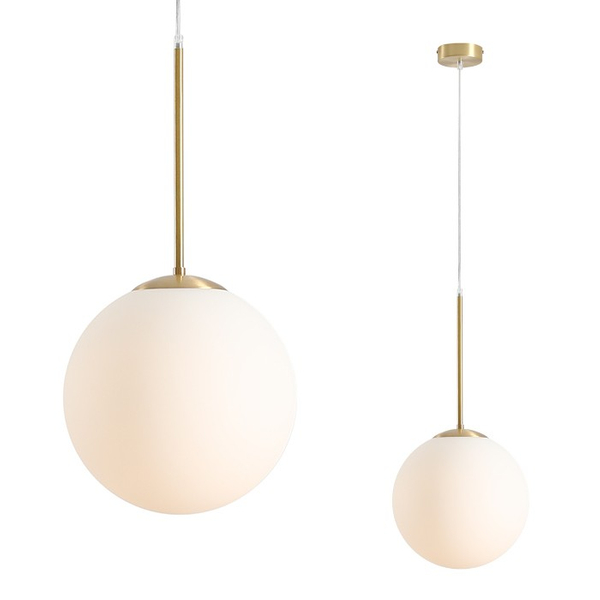 Wisząca lampa kula BOSSO 1087G40 Aldex okrągły zwis do salonu biały