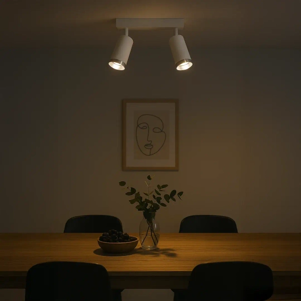 Salonowa lampa sufitowa Mica Spot ML2097 tubka cylinder biały