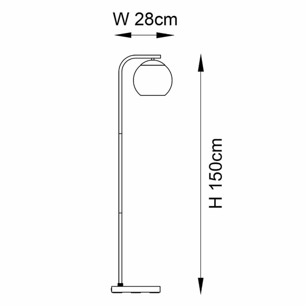 Szklana lampa podłogowa Dimple 97978 Endon kula przydymiona chrom