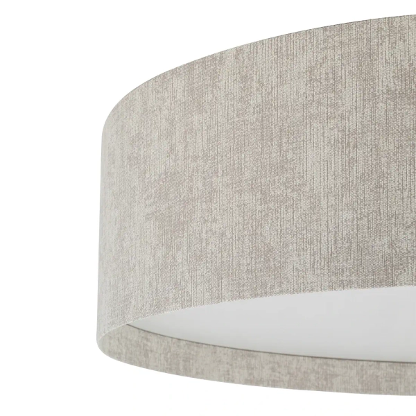 Tkaninowy plafon CEDRO 11672 do salonu okrągły beżowy