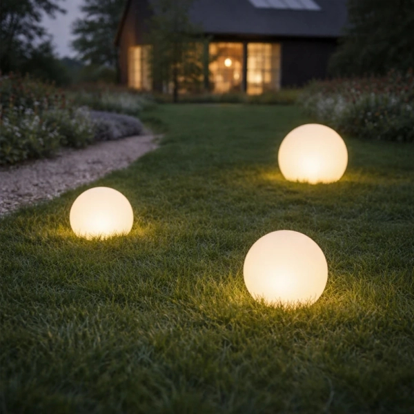 Zewnętrzna lampa kulista z wtyczką BALL MC30E LED 0,1W IP44 biała