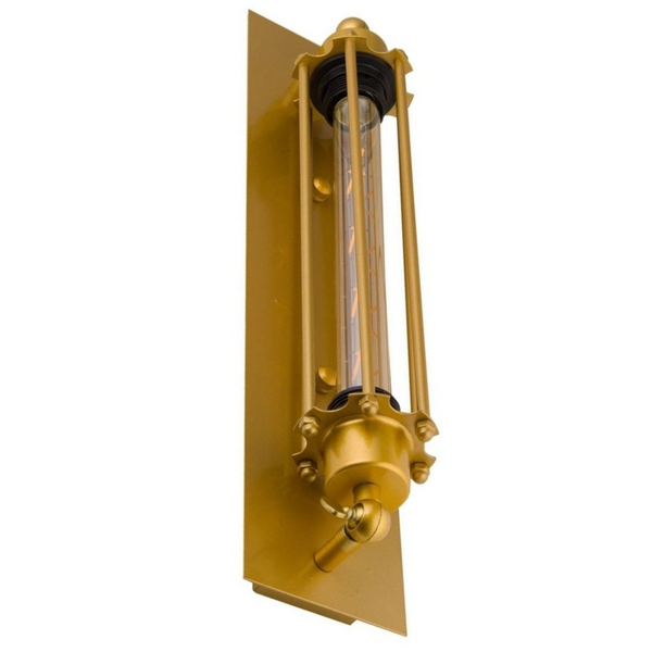 Podłużny kinkiet ścienny Retro Loft ABIGALI-KR-E27-GOLD metalowy złoty