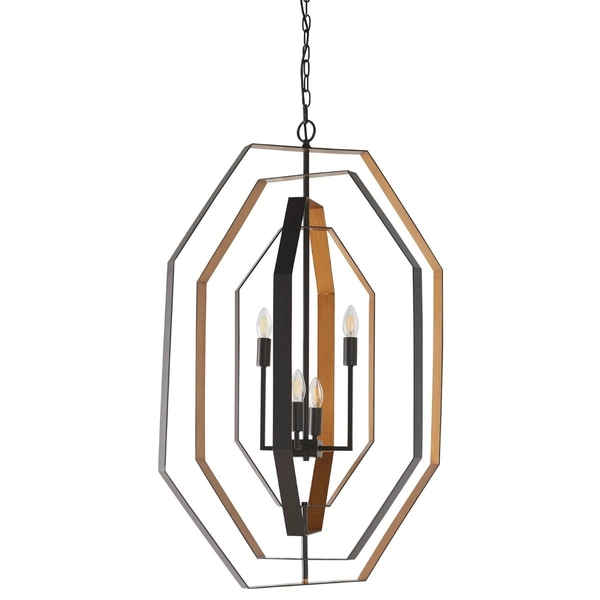 Świecznikowy zwis geometryczny L&-181995 Light& metalowy złoty brąz