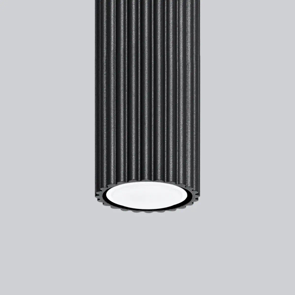 Sufitowa lampa podłużna KARBON SL.1568 tubka ryflowana czarna
