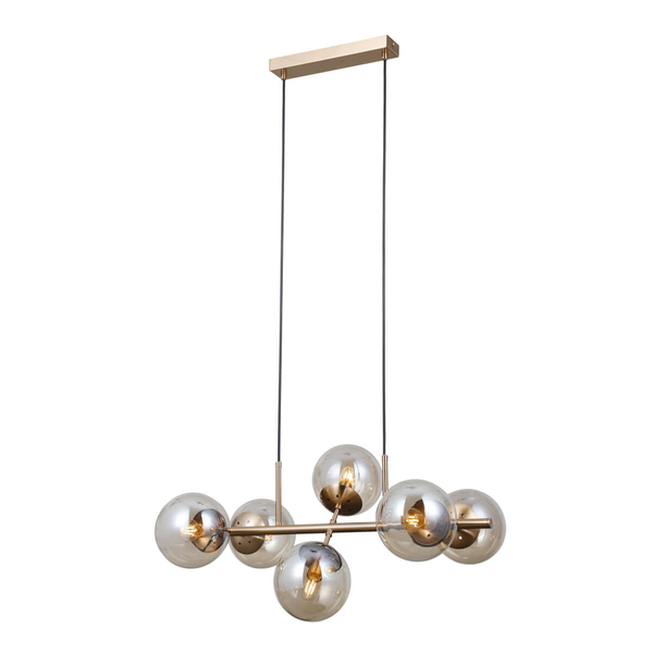 Lampa wisząca molekułowa Molite PND-1098-6-HB szklana do salonu złota