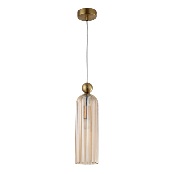 Wisząca lampa tuba Piega LP-939/1P amber Light Prestige bursztynowy szklany zwis do salonu