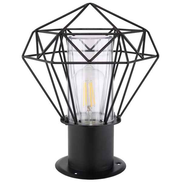 Zewnętrzna LAMPA sufitowa HORACE 31358 Globo druciana OPRAWA metalowa industrialna outdoor IP44 czarna