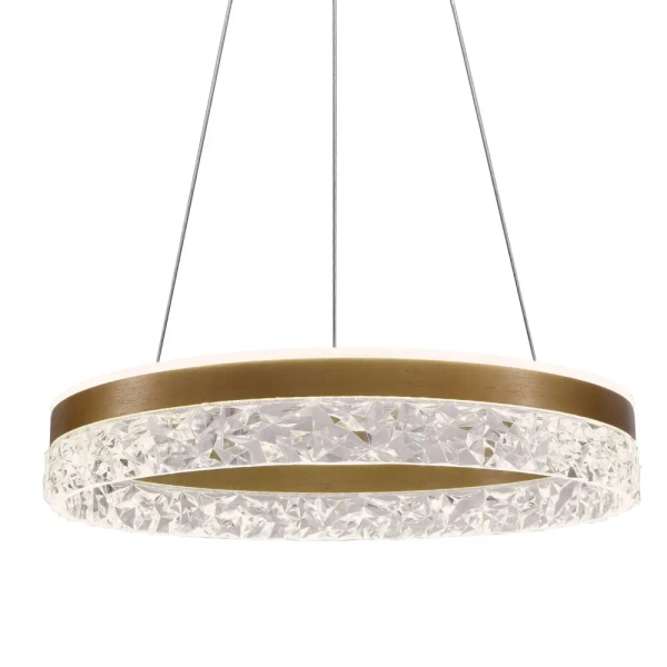 Nowoczesna lampa wisząca Frozi 31-35554 LED 32W 3000K pierścień złoty