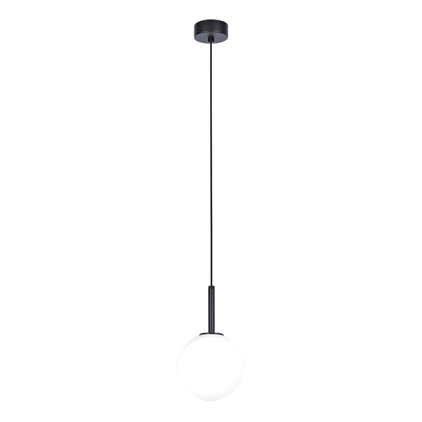 Wisząca lampa modernistyczna Faro K-4885 kulista nad łóżko czarna