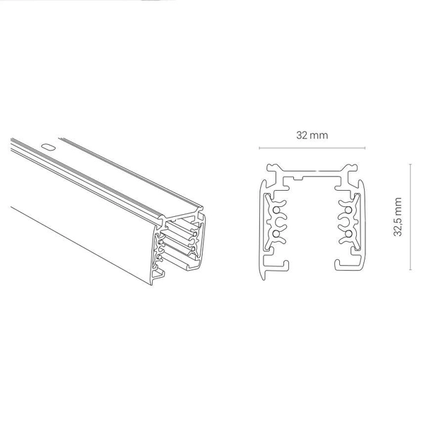 Szynoprzewód sufitowy 1m COMMERCIAL TRACK LIGHTS SYSTEM 8715 Nowodvorski 3-fazowa natynkowa listwa 230V biała