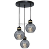 Industrialna LAMPA wisząca OMEGA MLP6533 Milagro szklana OPRAWA kule ZWIS kaskada czarna przezroczysta