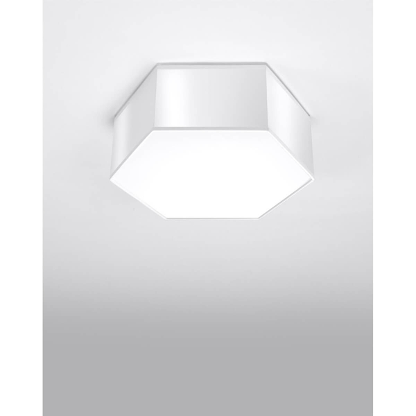 Sześciokątna lampa sufitowa SL.1056 do sypialni biała