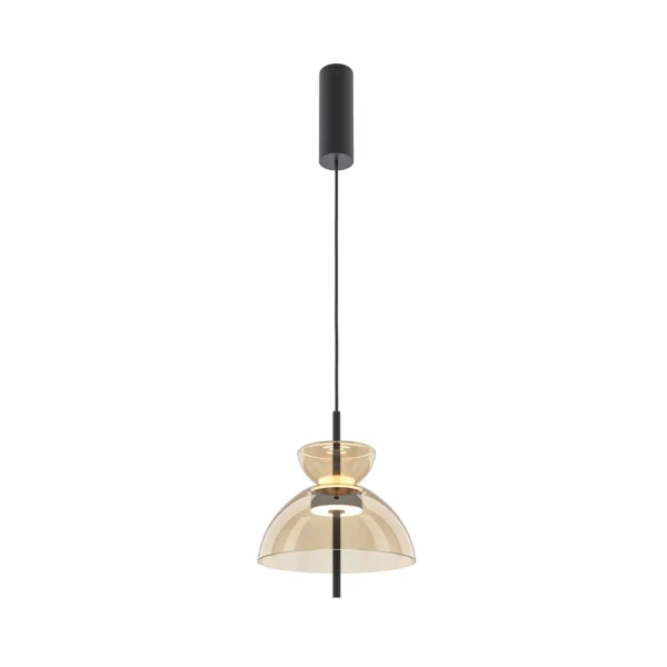 Lampa wisząca kopuła Bangkok MOD185PL-L12CG3K2 LED 12W 3000K mosiądz czarna