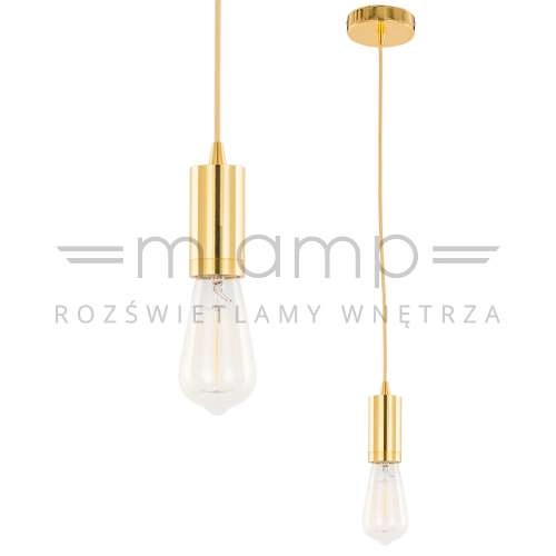 Kabel wiszący MODERNA DS-M-038 GOLD Italux metalowa OPRAWKA industrialny ZWIS przewód złoty