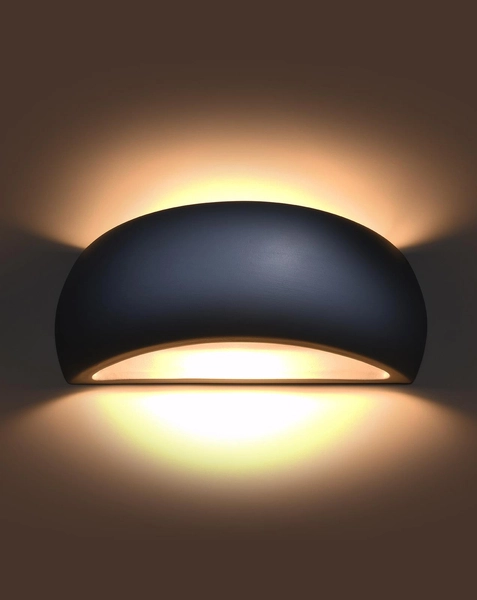 LAMPA ścienna SL.0875 półokrągła OPRAWA ceramiczny kinkiet szary