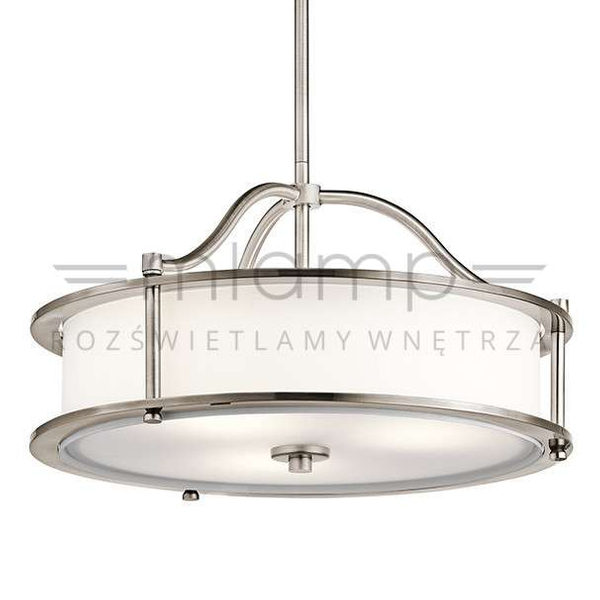 Klasyczna LAMPA wisząca KL-EMORY-P-S-CLP Elstead KICHLER okrągła OPRAWA cyna zwis biały