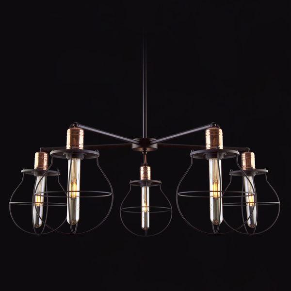Zwis industrialny do kuchni Manufacture 9738 czarna lampa klatki